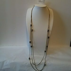 Coldwater Creek goldtone aqua blue rhinestones